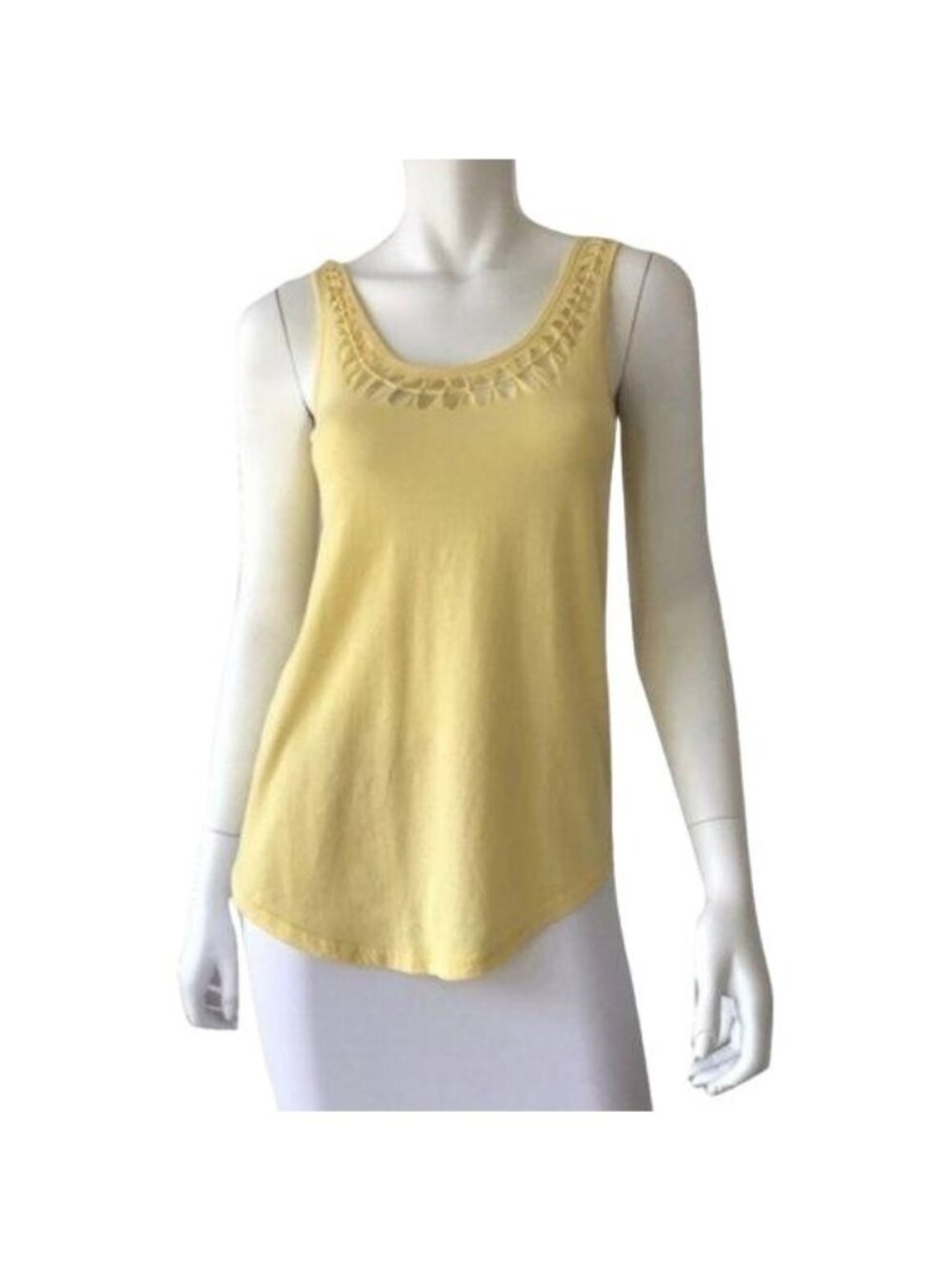 MINKPINK Knot Detail Yellow Tank Top Cotton